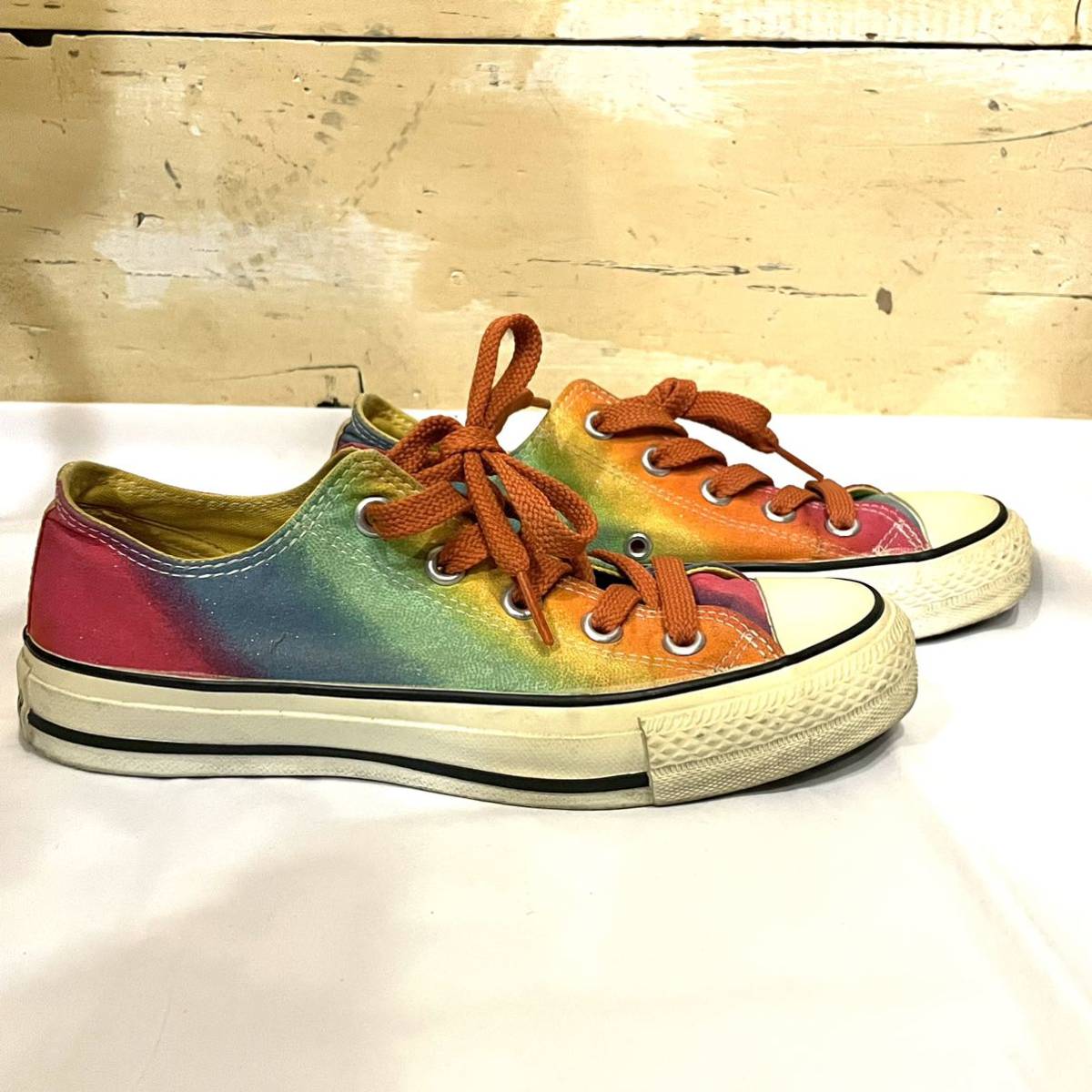 スニーカー CONVERSE オールスター ローカット 4 23cm レインボー ラメ アンダーライセンス 日本製 90年代 コンバース 2311209_画像3