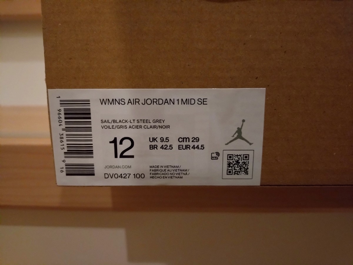 Nike WMNS Air Jordan 1 Mid SE Light Steel Grey　ナイキ　フォース　ジョーダン　ミッド　グレー　29cm ウィメンズ　定価以下_画像4