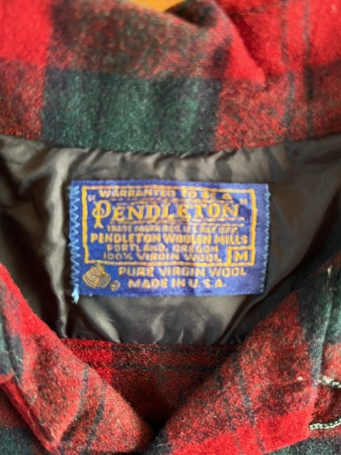 S-143★USA古着 M チェックシャツ Vintage　PENDLETON　赤×緑×黒　ウール　送料無料！！_画像4