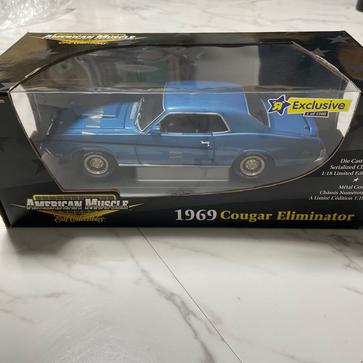 《箱付き》【1/18スケール】1969 Cougar Eliminator American Muscle ミニカー 模型 コレクション放出 メタルダイキャスト 1700個限定_画像1