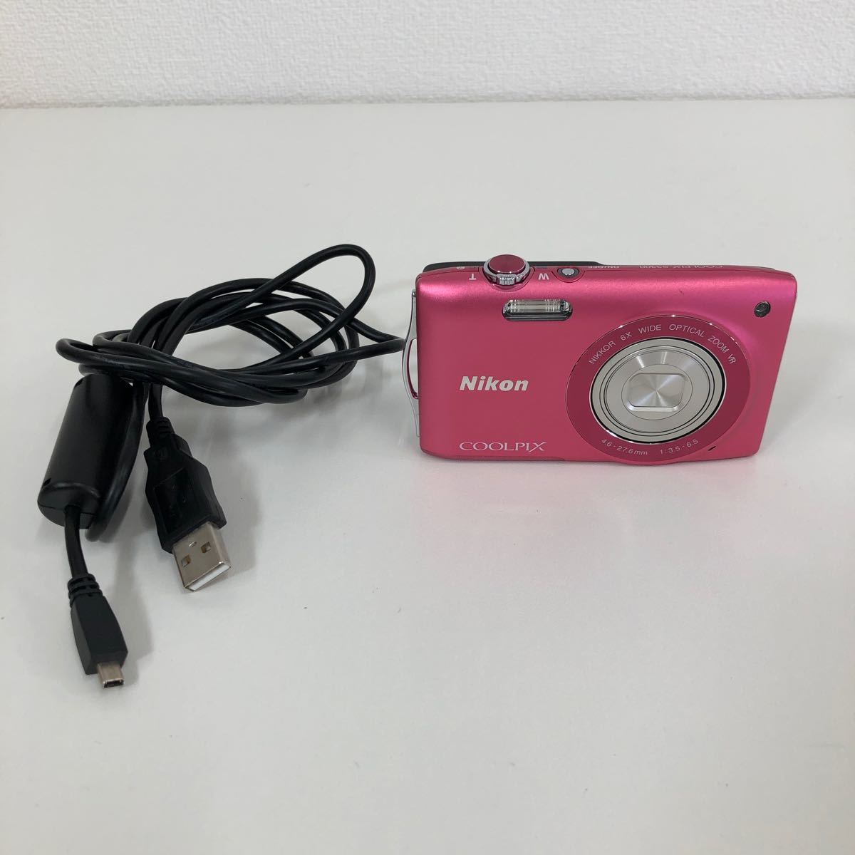 G※ Nikon ニコン COOLPIX クールピクス S3300 コンパクト デジタルカメラ ストロベリー ピンク 通電確認済み_画像1
