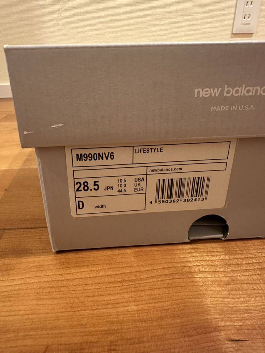 送料無料未使用品正規品NEW BALANCE M990NV6 「Made in U.S.A」 NAVY Dワイズニューバランス ネイビー USA メンズ スニーカー _画像4