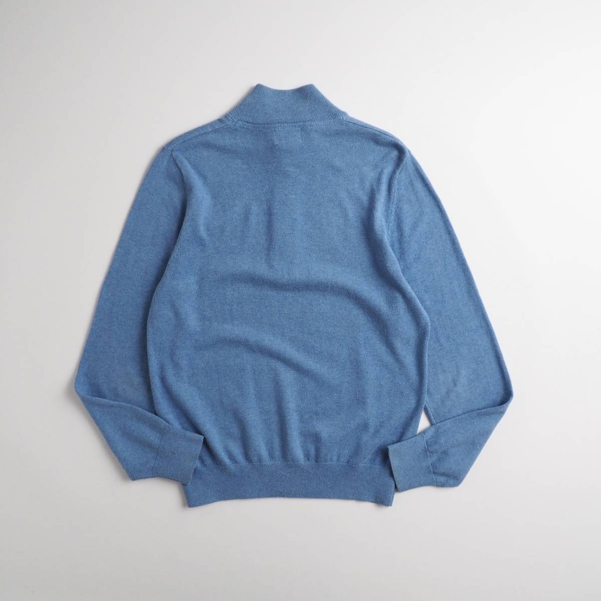 エルエルビーン　llbean　カシミア混合　ニット　セーター　ハーフジップ　ブルー　美品　メンズ_画像6