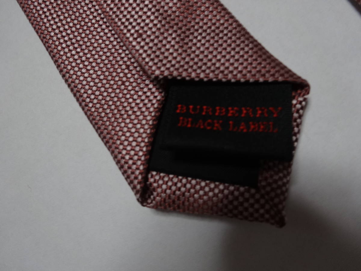 ☆ バーバリー ブラックレーベル　ネクタイ　【日本製】 シルク 絹100％ ネクタイ ピンク系　BURBERRY BLACK LABEL　箱付き_画像4