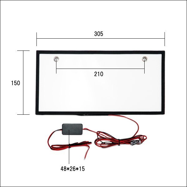 メール便送料無料 LED 字光式 ナンバープレート【1枚】白 12V/24V 薄型 全面発光 トラック可 ELより明るい 装飾フレーム/23и_画像2