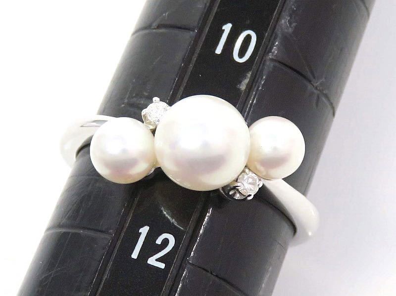 現行モデル】MIKIMOTO ミキモト K18 パール ダイヤモンド リング 現行モデル】MIKIMOTO ミキモト K18 パール ダイヤモンド リング