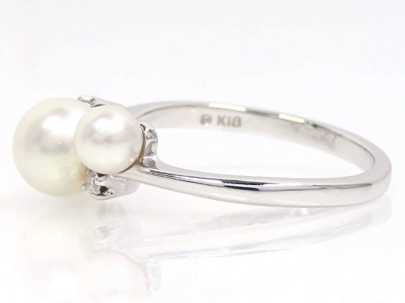 現行モデル】MIKIMOTO ミキモト K18 パール ダイヤモンド リング 現行モデル】MIKIMOTO ミキモト K18 パール ダイヤモンド リング