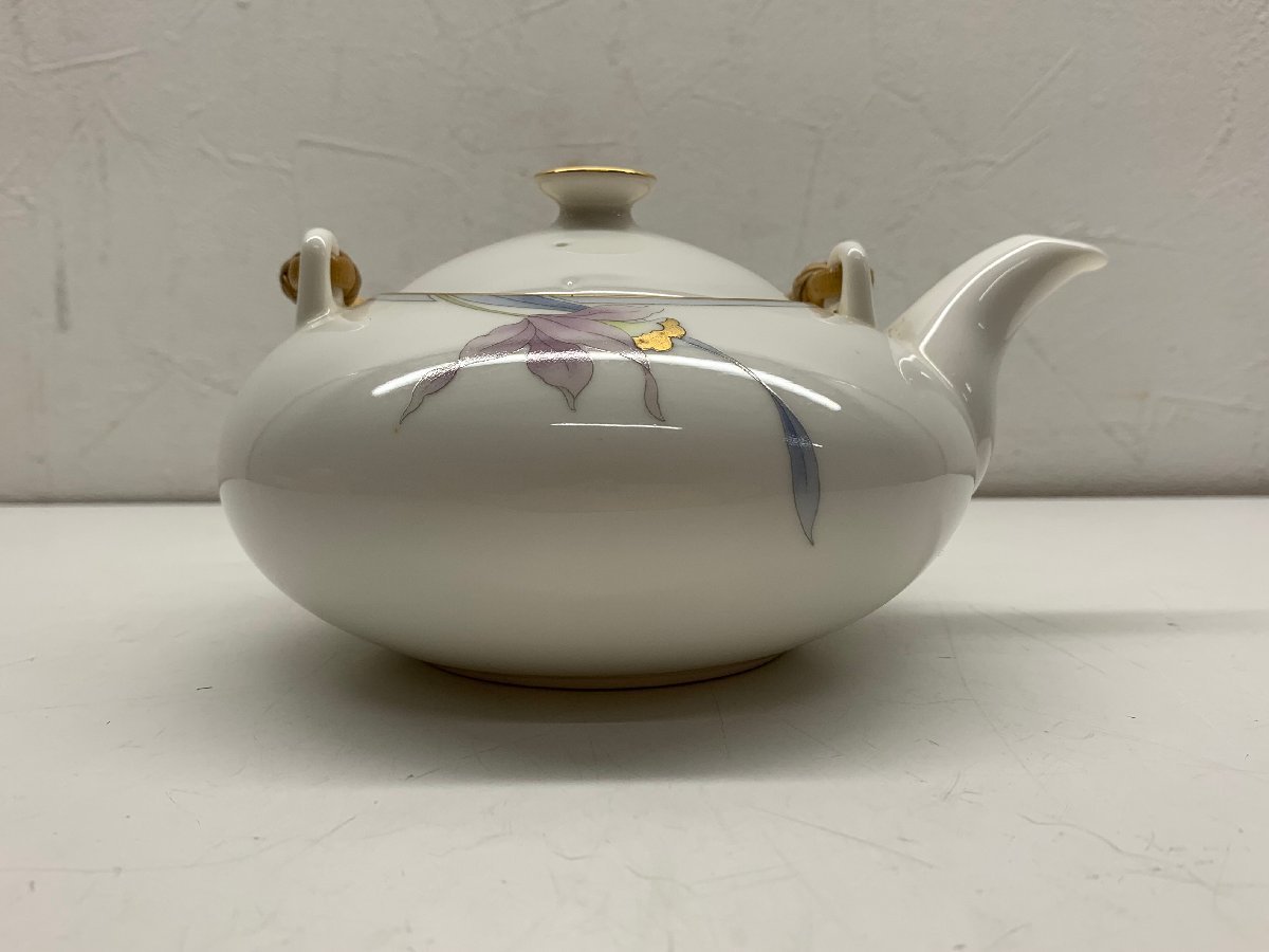 HOYA CHINA 保谷謹製 蘭 茶器揃 急須 湯呑5客 和食器 茶器 煎茶道具 茶道具_画像3