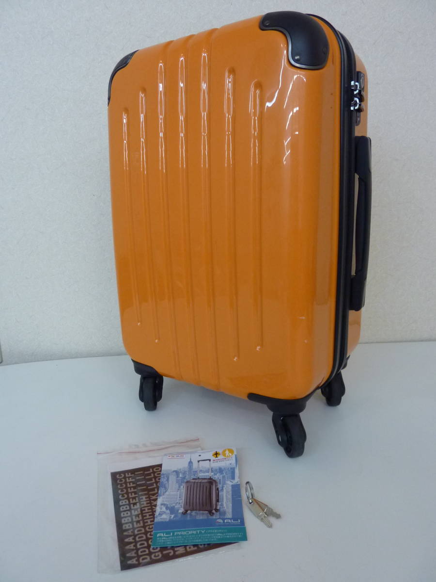 ALI アジアラゲージ スーツケース キャリーバッグ オレンジ ファスナータイプ 4輪 機内持ち込み可能 激安 爆安 1円スタート_画像1