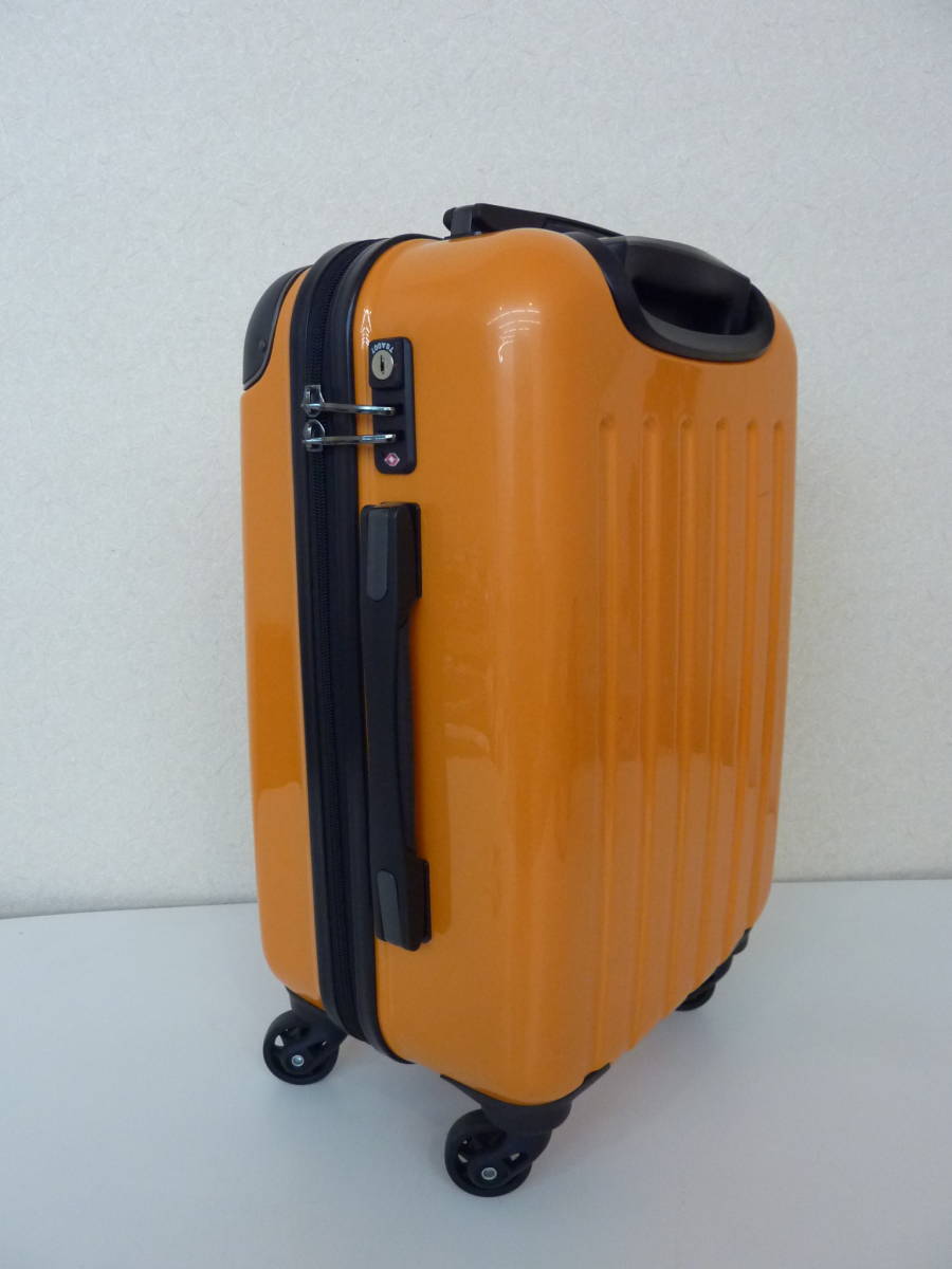 ALI アジアラゲージ スーツケース キャリーバッグ オレンジ ファスナータイプ 4輪 機内持ち込み可能 激安 爆安 1円スタート_画像3