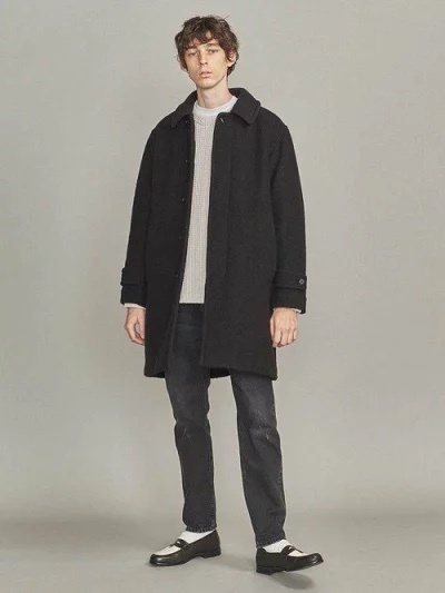 美品 秋冬 UNITED ARROWS ユナイテッドアローズ 12251398950 ブラック 黒 ステンカラー 仕事 通勤 サイズ S beauty & youth コート 無地_画像6