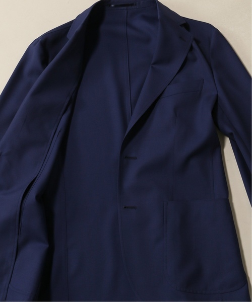 美品 EDIFICE SUPER120s ウール ジャケット 19010300201710 エディフィス ネイビー 青 紺色 紺 テーラード 無地 サイズ s ビジカジの画像8