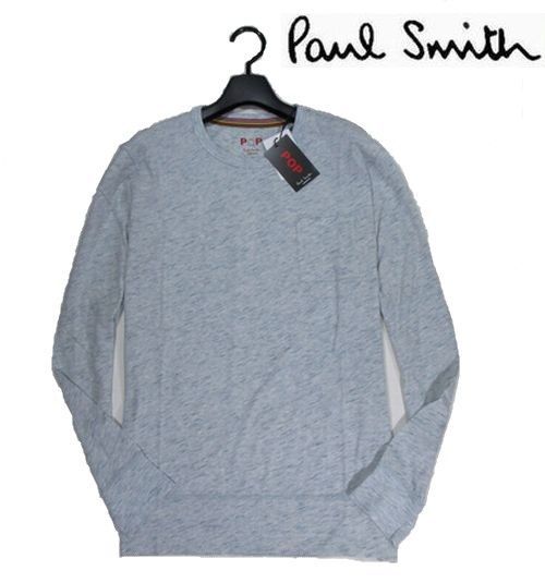 ◇Y262 新品 Paul Smith ポールスミス 長袖カットソー【M】 グレー　長袖Tシャツ　カラーネップ　マルチストライプ_画像1