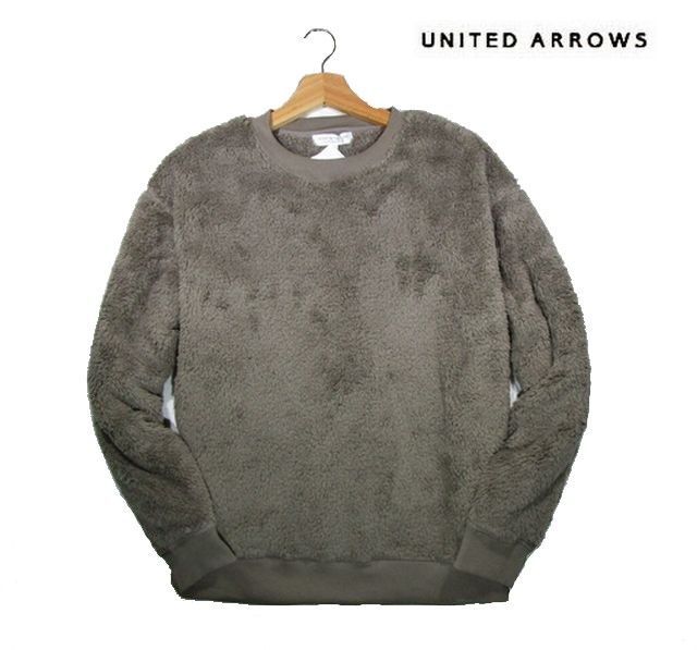 ◆A22 新品 ユナイテッドアローズ UNITED ARROWS フリースニット クルーネック 【 M】 シャギー ボア プルオーバー 表裏起毛_画像1