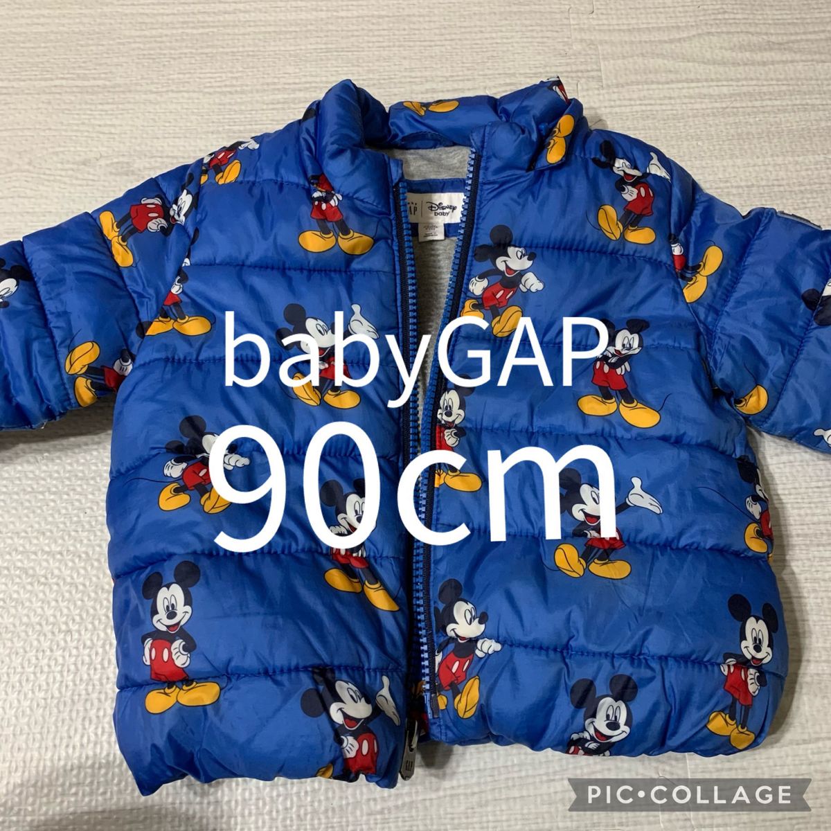 baby GAP 90cm ダウンジャケット　ジャンパー　ミッキー　青　ブルー　上着　ディズニー　ベビーギャップ アウター キッズ