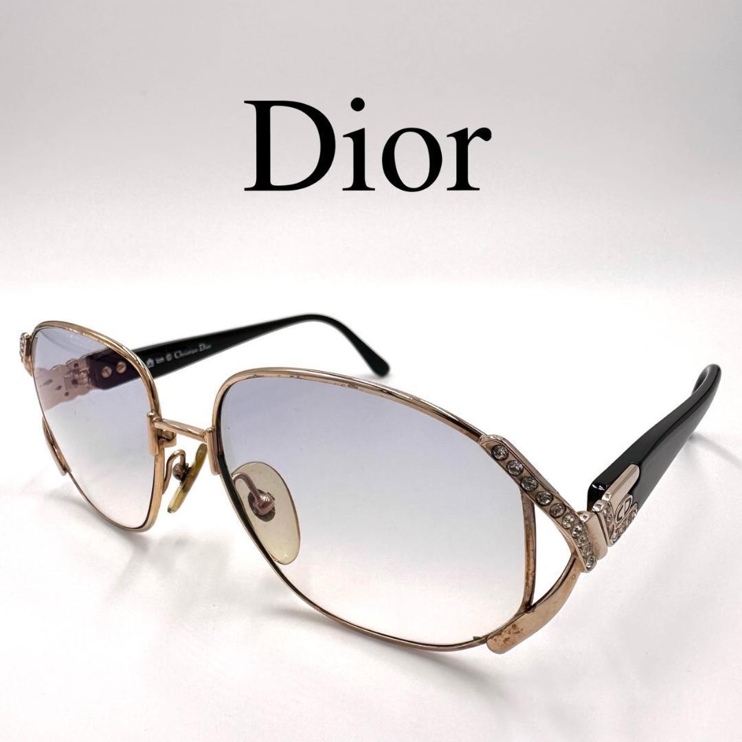 Christian Dior ディオール メガネ 眼鏡 度入り ラインストーン_画像1