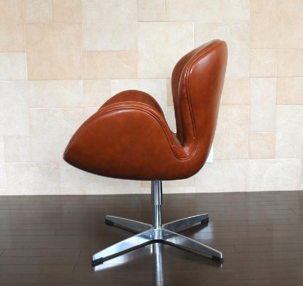 スワンチェア レザー仕様 カラー・ブラウン アルネ・ヤコブセン作 swan chair デザイナーズ家具 swanchair_画像3