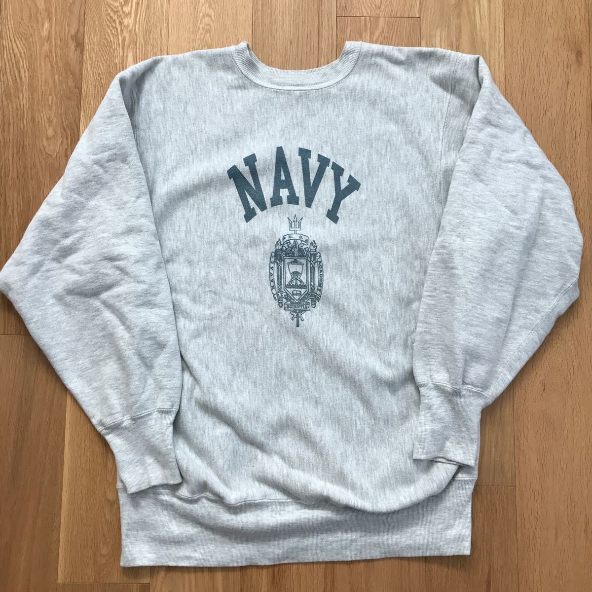 Champion リバースウィーブ XL U S NAVY 染み込みプリント 90s Champion リバースウィーブ XL U S NAVY 染み込みプリント 90s