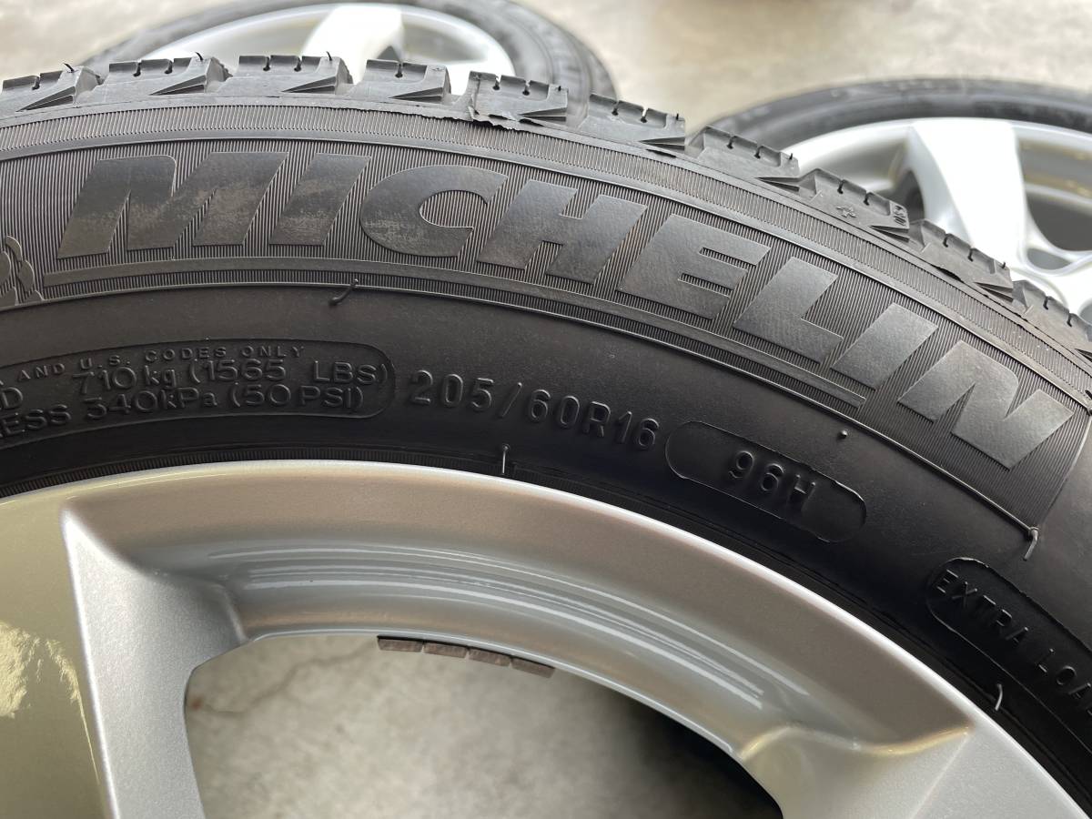 ★売り切り MICHELIN X-ICE XI3 205/60R16 2015年製 残り溝約7.2～7.3ミリ 16×7J 5H/112 +45 AGA アルミホイール4本セット VW ゴルフ★_画像6