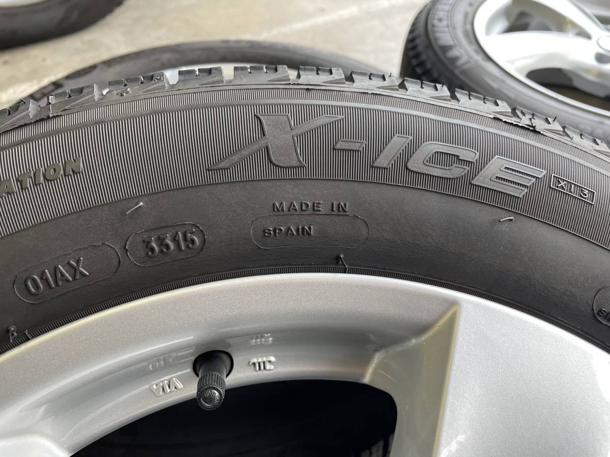 ★売り切り MICHELIN X-ICE XI3 205/60R16 2015年製 残り溝約7.2～7.3ミリ 16×7J 5H/112 +45 AGA アルミホイール4本セット VW ゴルフ★_画像7