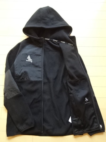 [SVOLME] nylon switch fleece jacket black SIZE:LARGE (sborume, futsal )