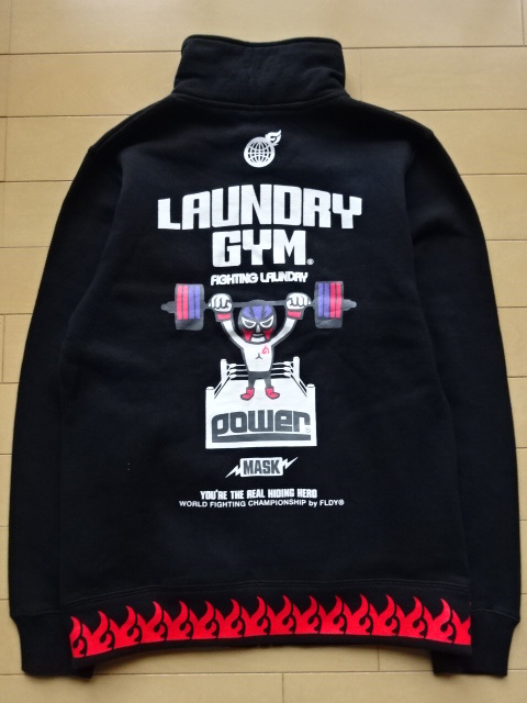  new goods [LAUNDRY] fighting laundry Zip up sweat sweatshirt black SIZE:XS ( collaboration )