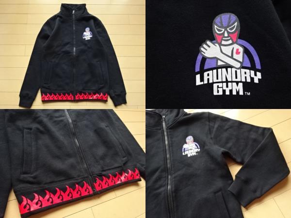  new goods [LAUNDRY] fighting laundry Zip up sweat sweatshirt black SIZE:XS ( collaboration )