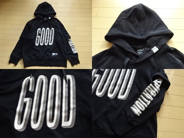 【GU×MIHARAYASUHIRO】Good Inspiration コラボ ビッグスウェット プルパーカー ブラック SIZE:XL (ジーユー,ミハラヤスヒロ)_画像6