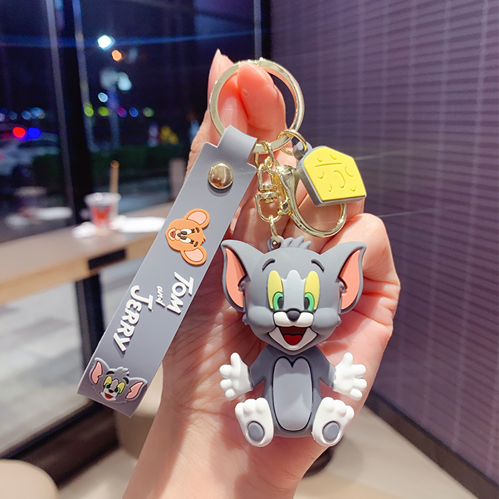 *2 piece set * Tom . Jerry solid key holder with strap . key ring TOM & JERRY