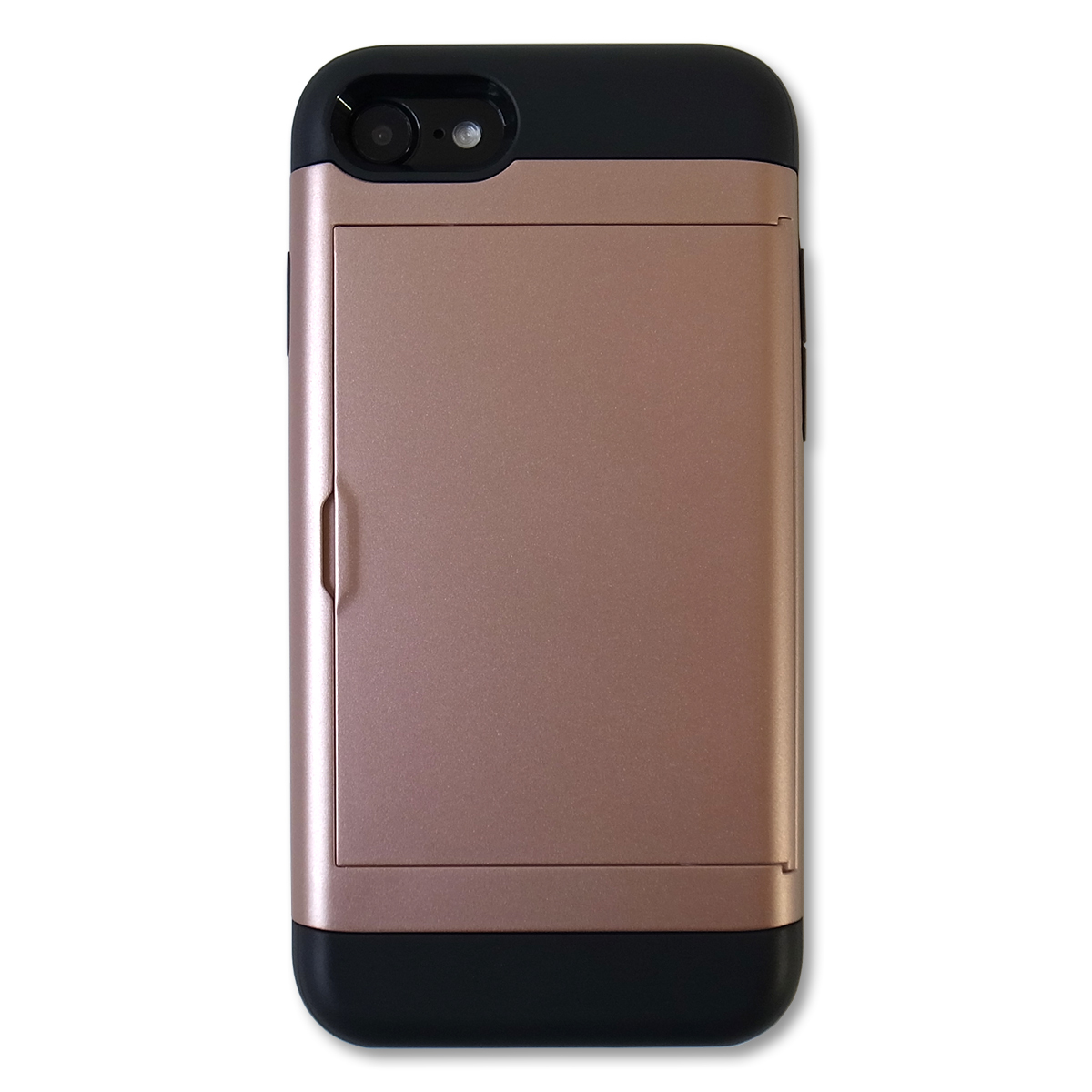 カード収納 iPhoneケース ピンクゴールド iPhoneSE 第2世代 第3世代 iPhone7 iPhone8 対応 液晶フィルム付き_画像1