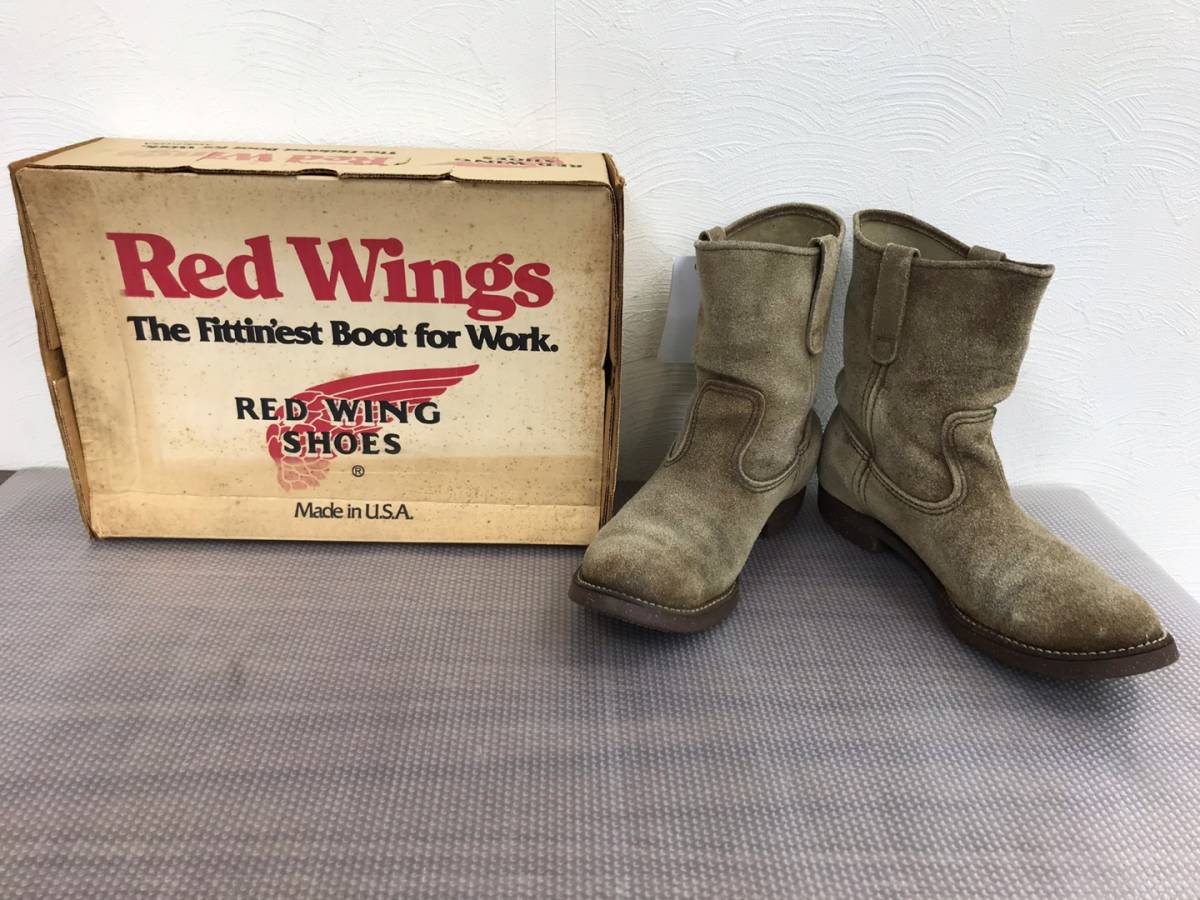 11912-ｆ/ RED WINGS PECOS BOOTS 1188 レッドウイング/ペコスブーツ 8 1/2E スウェード 箱付き 商品説明欄に追加写真あります_画像1