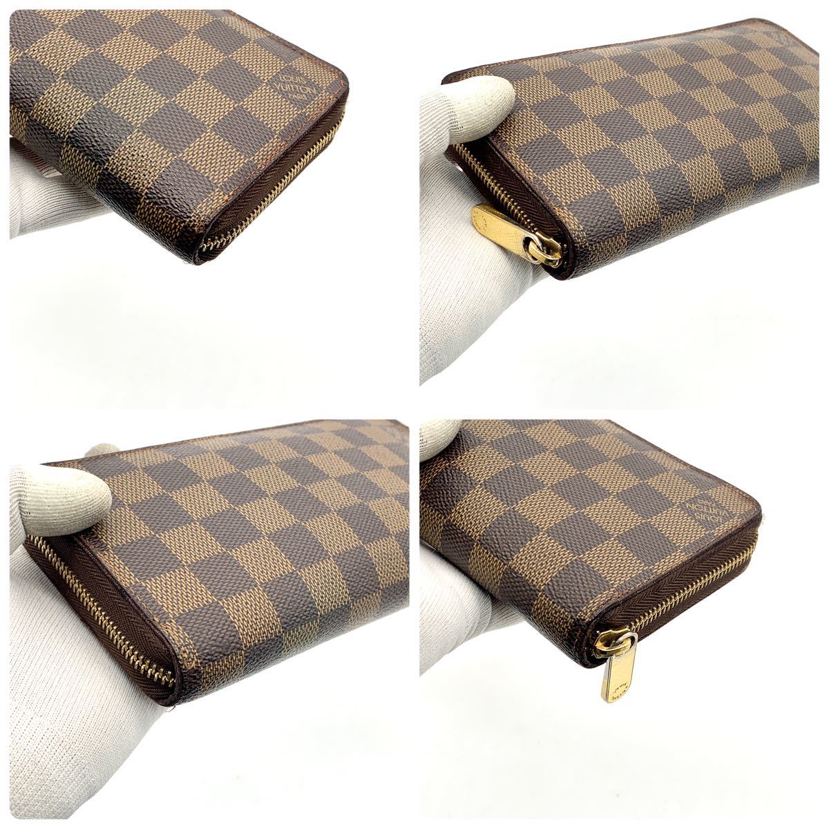 【超美品】LOUIS VUITTON ルイヴィトン ジッピーウォレット ダミエ エベヌ 長財布 ラウンドファスナー ジップ メンズ レディース 1円 _画像4