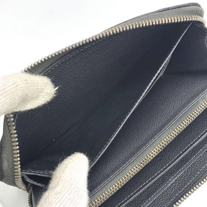 1円〜 極美品 LOUIS VUITTON ルイヴィトン 長財布 ジッピーウォレット アンプラント プラティーヌ スタッズ モノグラム レザー 黒 ブラック_画像6