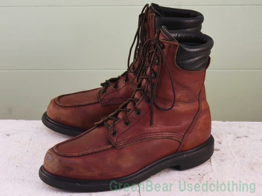 X298◆USA製 レッドウィング Red Wing ビンテージ ワークブーツ ワイズ細め 良い味 茶 ブラウン メンズ US9.5D 27.5cm