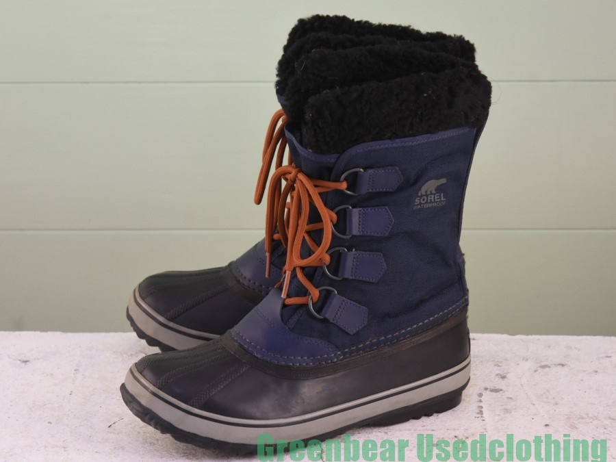 X394◆レディース【ソレル SOREL】スノーブーツ ウィンターブーツ ナイロン 紺 39 24.5cm_画像1