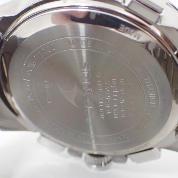 ●中古●CASIO カシオ 電波ソーラー OCW-T2000 オシアナス チタン デイデイト ラウンド ブルー文字盤 メンズ腕時計 稼働品_画像4