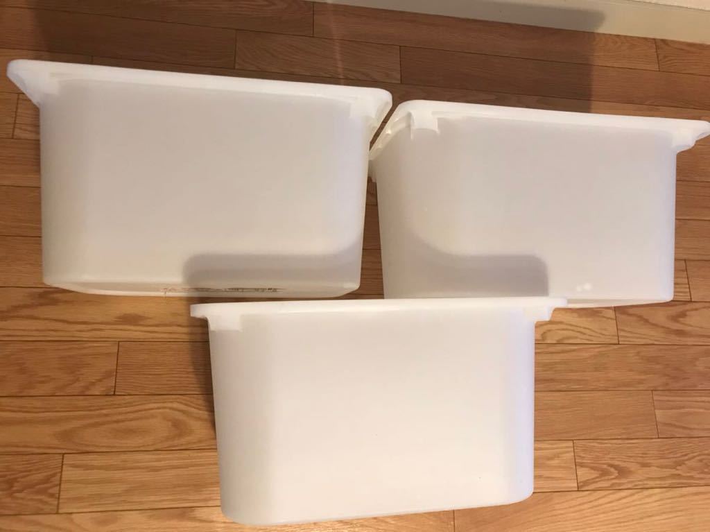 3個セット IKEA TROFAST トロファスト 収納ボックス白 ＜長さ: 42 cm