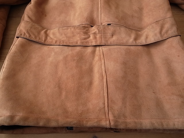  America old clothes Vintage mouton sheepskin sheep leather double jacket coat size L~XL corresponding 