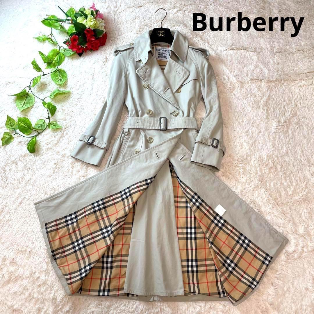 バーバリー Burberry ノバチェック柄 トレンチコート Lサイズ-