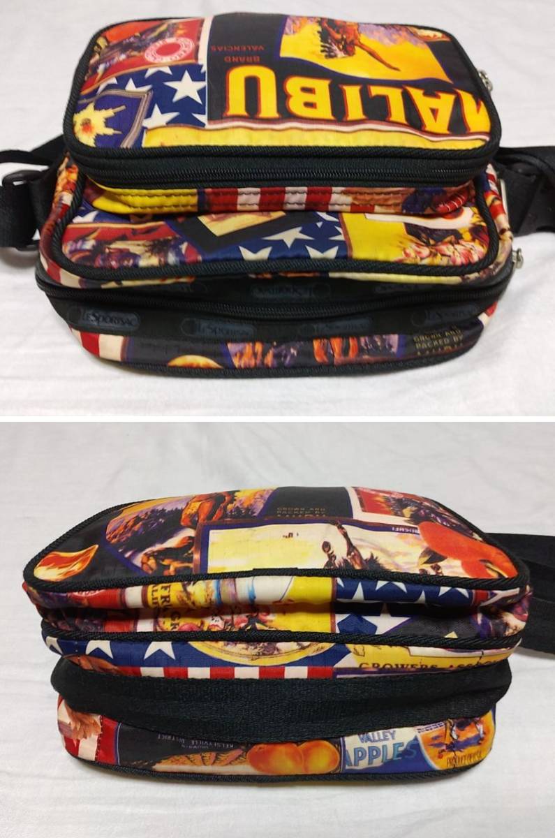 LeSportsac レスポートサック ナイロンショルダーバッグ マルチカラー ハンドバッグ ウエスタン ショルダーポーチ レディース2WAYバッグ_画像7