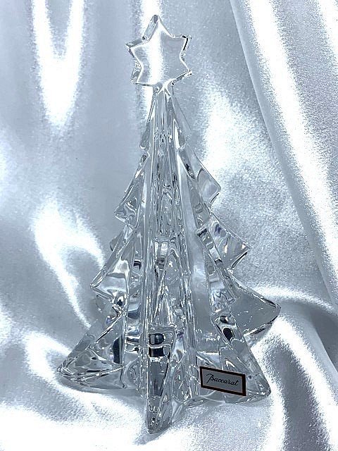 ◇祝祭◇ Baccarat Xmas【バカラ 『クリスマスツリー ウィズ スター』ノエル】クリスタルガラス　フィギュリン　共箱付　M12260_画像2