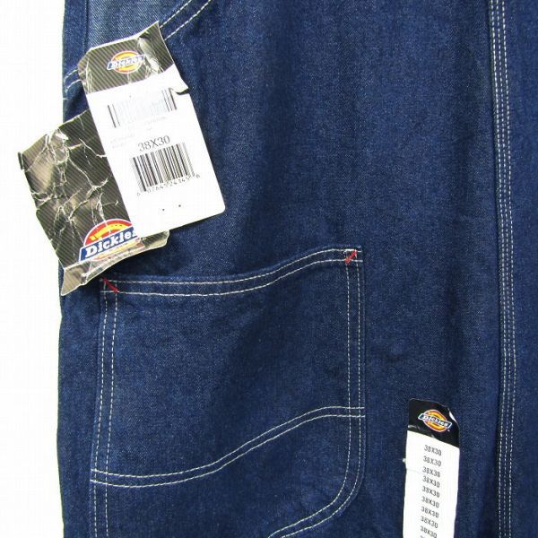 新品未使用 サイズ W38 L30 Dickies デニム オーバーオール サロペット ワーク ペインター ディッキーズ ブルー 古着 ビンテージ 3N1608_画像8