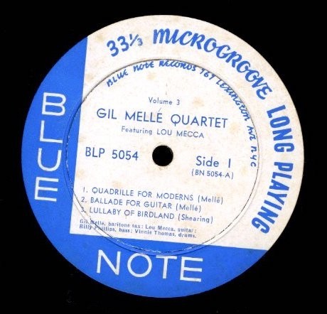 USオリジ10インチ！DG 深溝 MONO盤 耳 9M The Gil Mell Quartet Featuring Lou Mecca / Volume 3 54年【Blue Note / BLP 5054】ジャズ_画像2