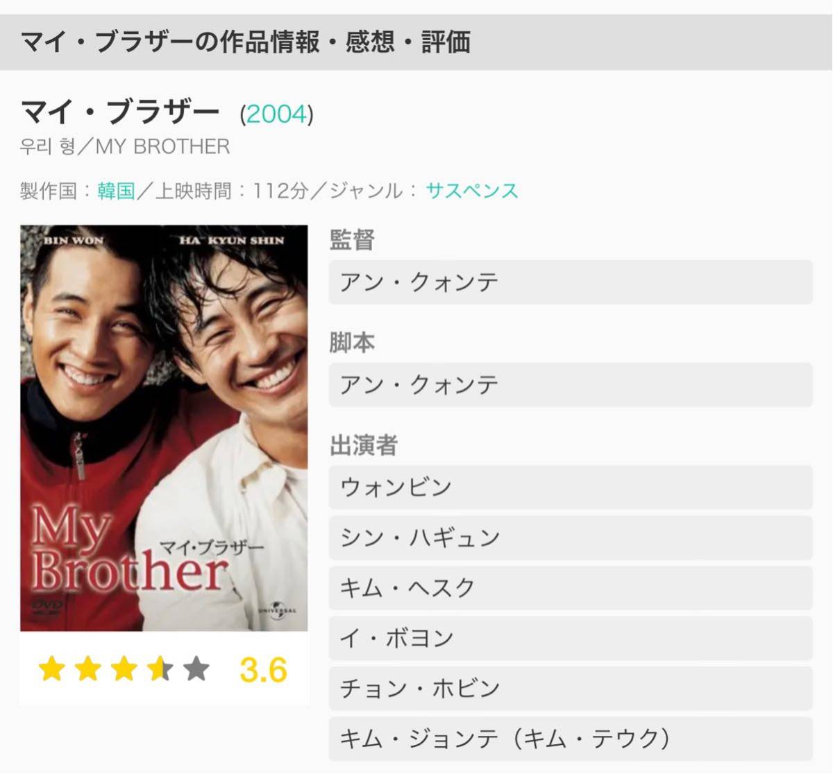 韓国映画DVD My Brother/Brother Hoodコレクターズボックス