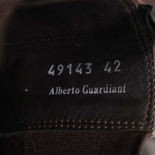 イタリア製★ Alberto Guardiani アルベルトガルディアーニ パイソン切替★ サイドゴア レザー ブーツ Sz.42　メンズ　I3G00049_A#T_画像8