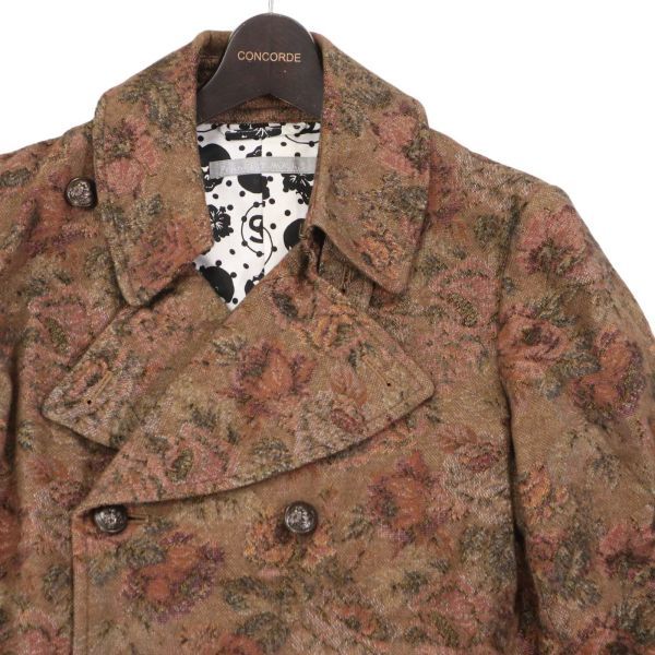 FranCisT_MOR.K.S. Francis to Moke s autumn winter hibiscus Skull Swaro * floral print pea coat jacket Sz.3 men's I3T01850_B#N