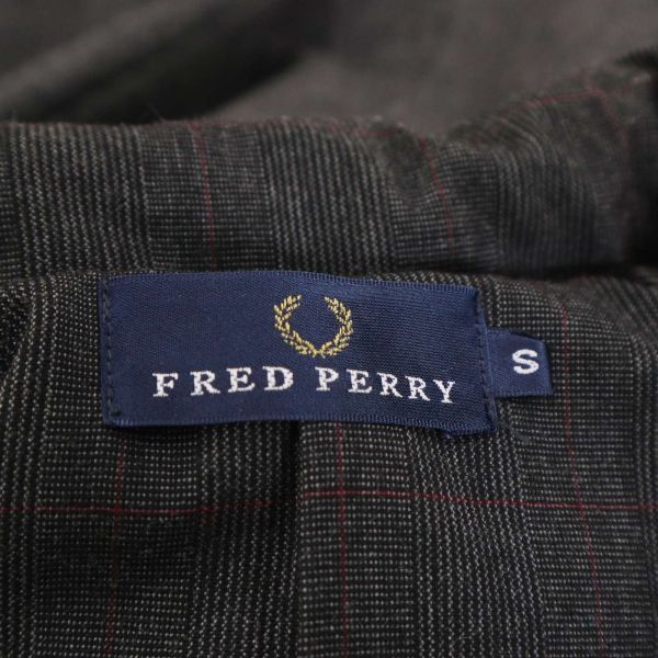 FRED PERRY フレッドペリー 秋冬 メルトン ウール★ ダッフルコート Sz.S　メンズ グレー　I3T01868_B#N_画像5