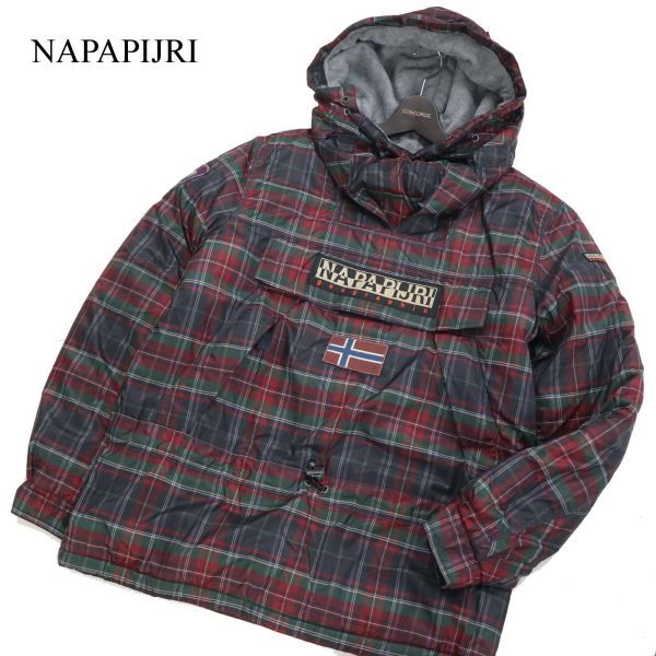 NAPAPIJRI ナパピリ 【SKIDOO CHECK】秋冬 中綿★ ロゴ チェック柄 アノラック パーカー ジャケット Sz.L　メンズ　I3T01936_B#N_画像1