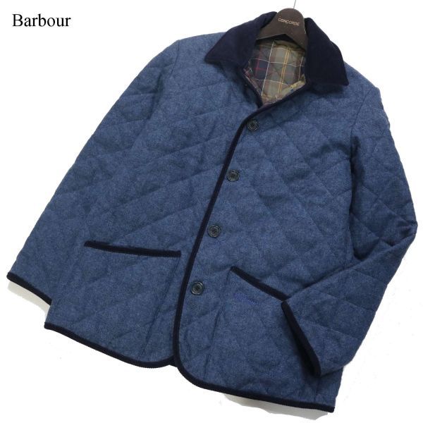 英国製★ Barbour バブアー 秋冬 ウール ツイード キルティング ジャケット Sz.36　メンズ バーブァー　I3T02069_B#N_画像1