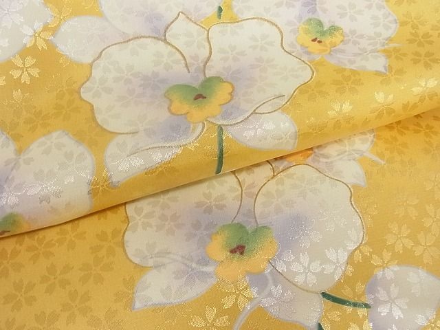 平和屋-こころ店■訪問着　胡蝶蘭　着丈164cm　裄丈65.5cm　洗える着物　A-br6222_画像5